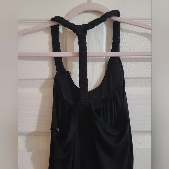 Black Dress with Turquoise Beaded Neckline - Picture 4 of 5